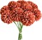 Burnt Orange Chrysanthemum 12 Pcs Artificial Mums Flowers UV Resistant Silk Fall Table Centerpiece Porch Patio Wedding Home Decor 11.8 Inch Stems
